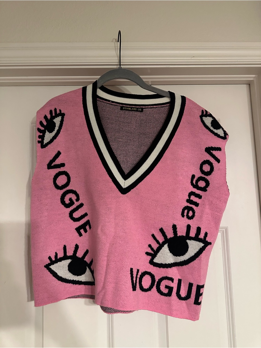 Vogue Pink V-Neck Sweater Vest